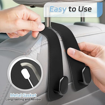 Velmora™ — Premium Leather Car Headrest Hook (Pack of 2)