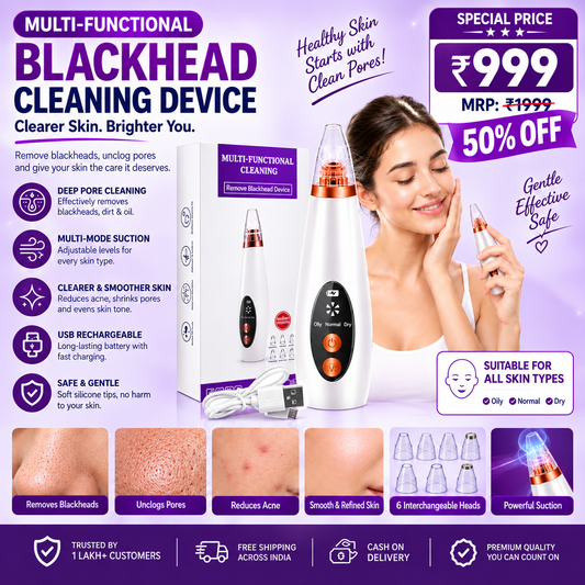 PureDerma 6-in-1 Electric Blackhead Remover & Pore Cleansing Device