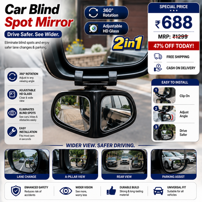 SafeSight™ Blind Spot Mirror for Car